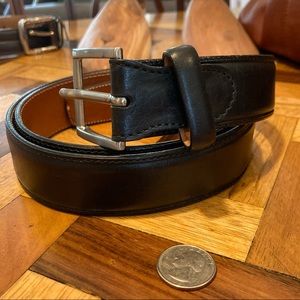 Handsome Italian Black Leather Belt Sz 100/39 US